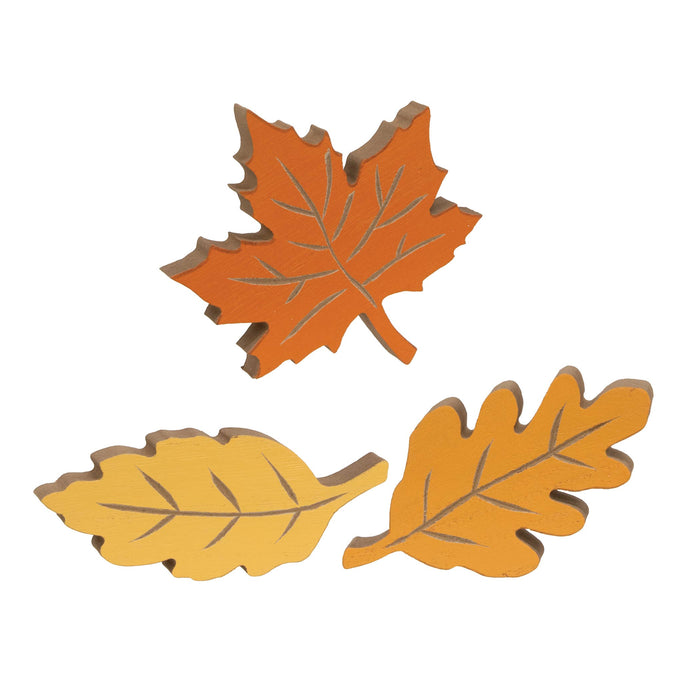 Carved Wooden Fall Leaves Sitters