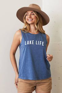 Lake Life Blue Mineral Graphic Tank Top