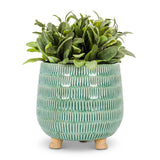 Green Rounded Planter 6.5" H