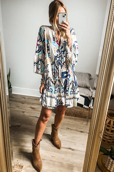 Boho Bracelet Sleeve Mini Dress | S-XL