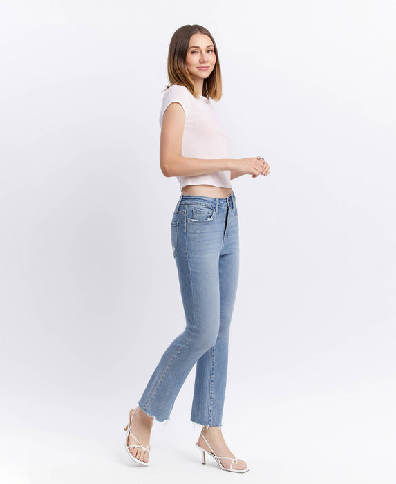 Lovervet High Rise Raw Hem Kick Flare Jeans LV1709