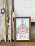 Large Winter Barn Scene | Christmas Framed Wall Art