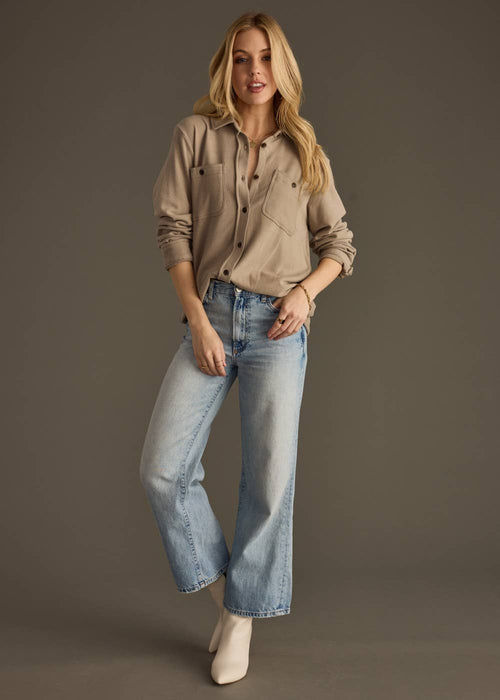 Taupe Super Soft Button Up