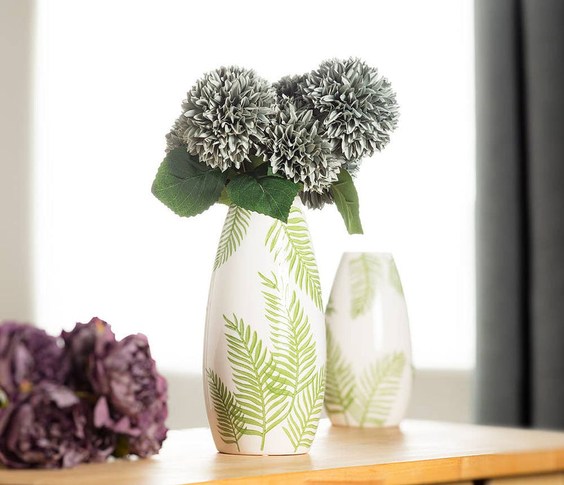 Fern Print Vase-9"H