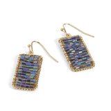 Beaded Banner Dangle Earrings - Peacock