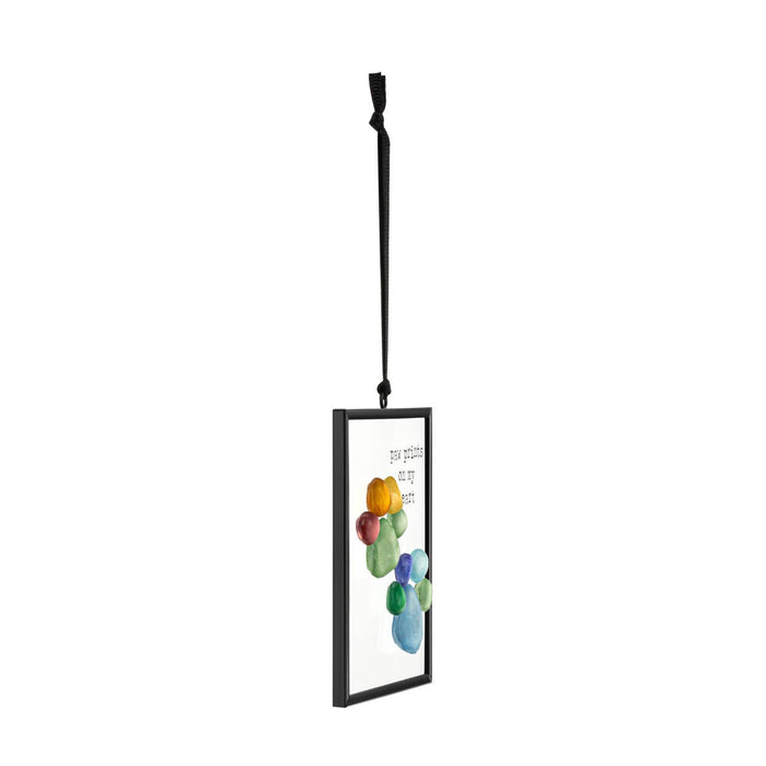 Rainbow Paw Prints on My Heart Suncatcher - 3x3in