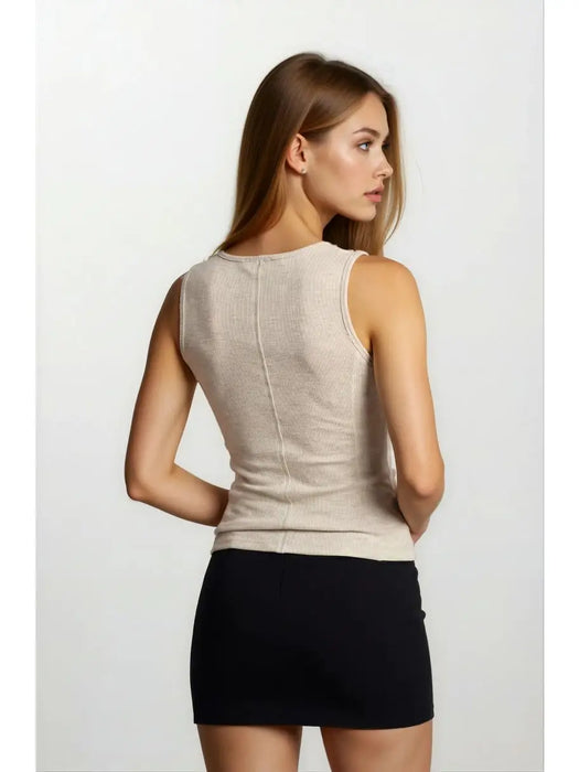 Faded Olive Mini Patch Pocket with Snap Detail Tank Top