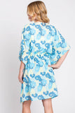 Serenity Flower Print Drawstring Kimono