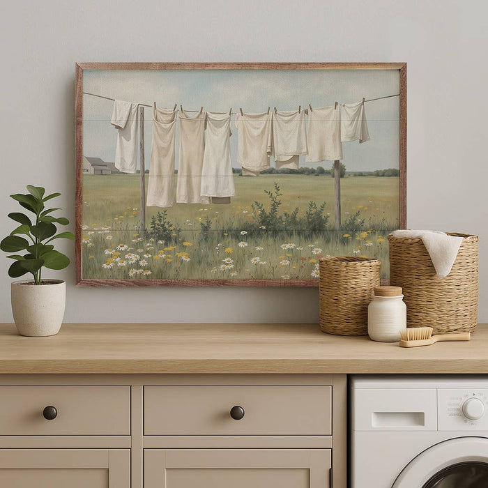 Laundry Out On The Line Framed Wall Art