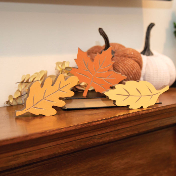 Carved Wooden Fall Leaves Sitters