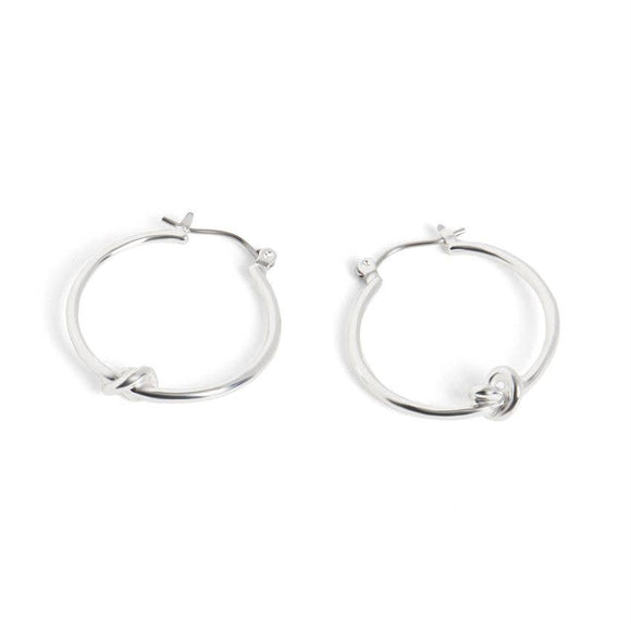 Knot Hoop Earrings - Silver