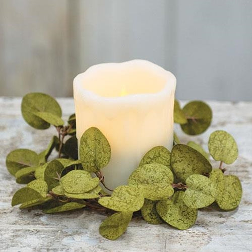 Green Penny Leaf Candle Ring