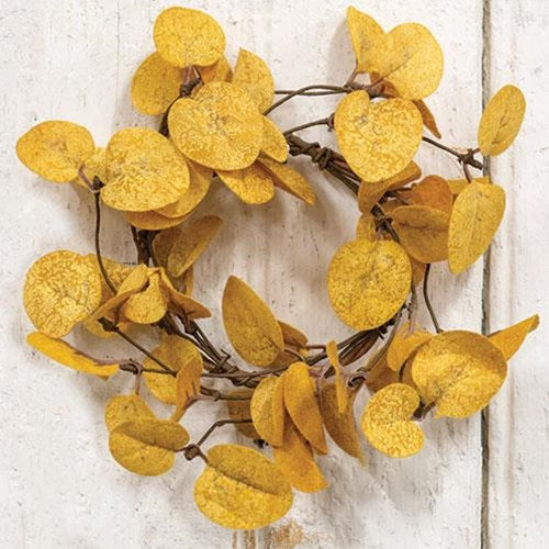 Mustard Penny Leaf Candle Ring