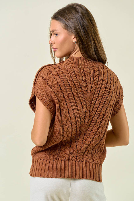 Cable Knit Vest Sweater Top