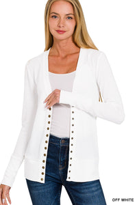 White Snap Cardigan