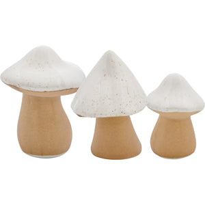 White Ceramic Mushrooms