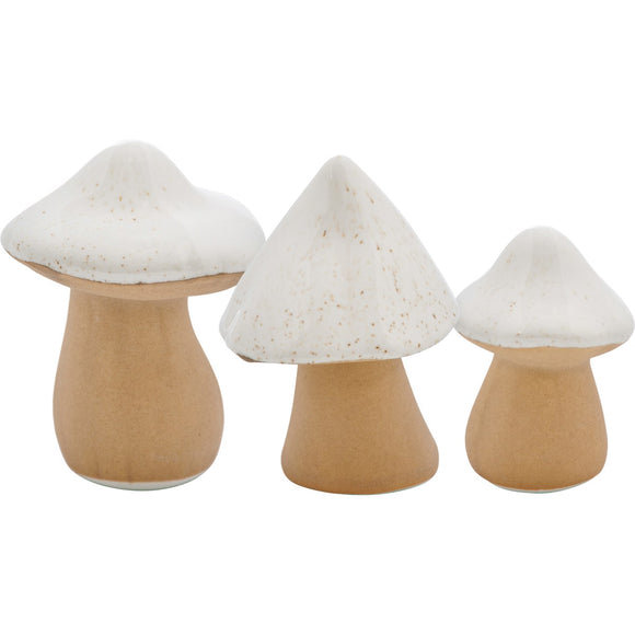 White Ceramic Mushrooms