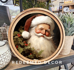 Retro Santa Art 8" Round