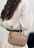 Quilted Vegan Leather Crossbody Camera Bag