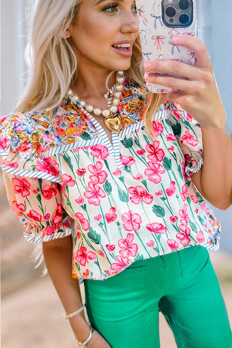 Pink Floral Blouse | S-XL