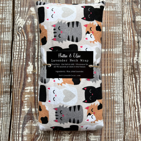 Cat Fabric | Lavender Neck Wrap | Handmade