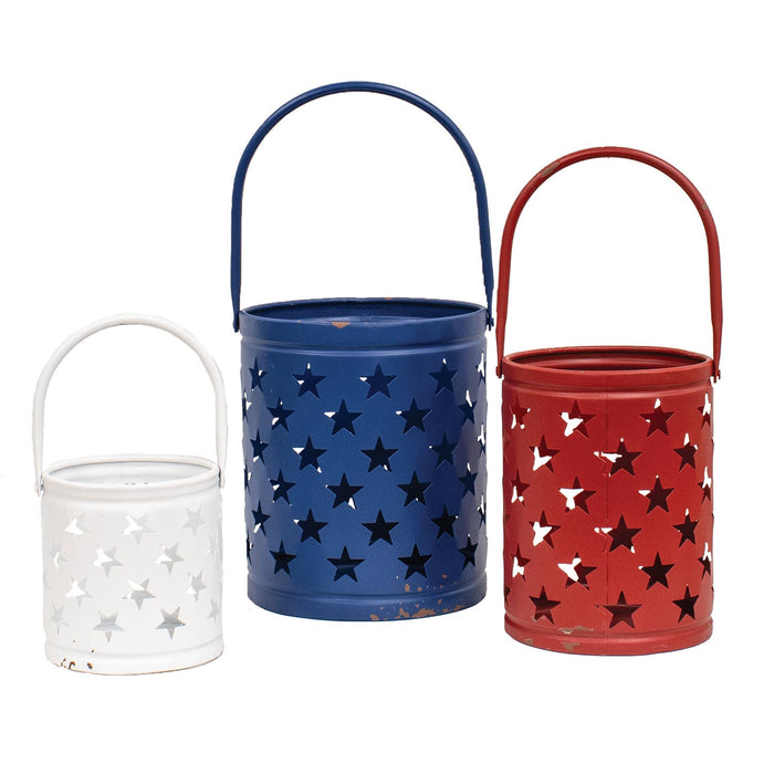 Red White Blue Star Americana Lanterns
