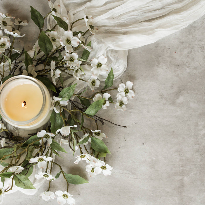 15" DOGWOOD CANDLE RING