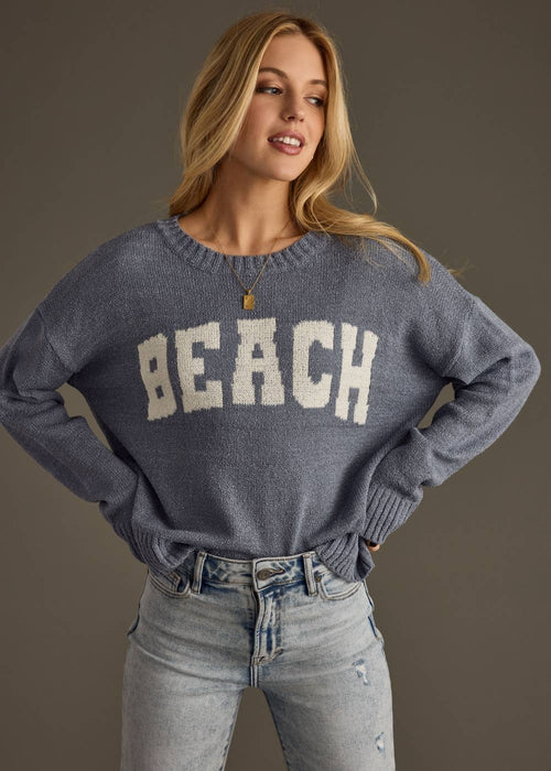 Dusty Blue Beach Lightweight Sweater