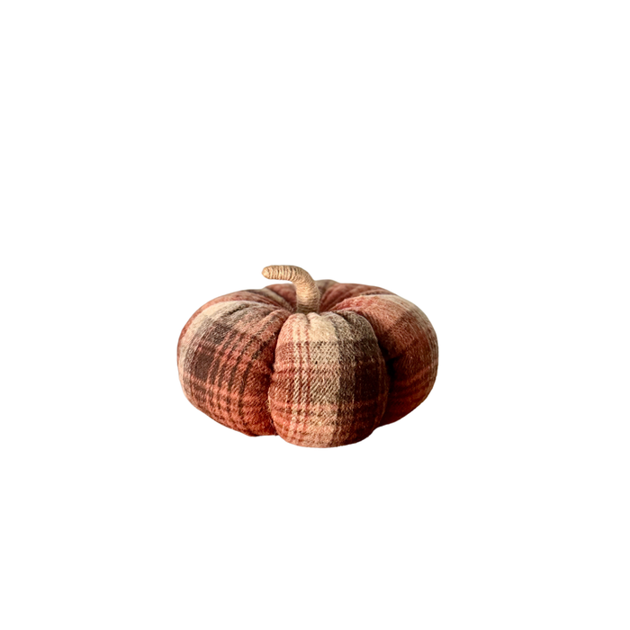 Large Dusty Plaid Pumpkin