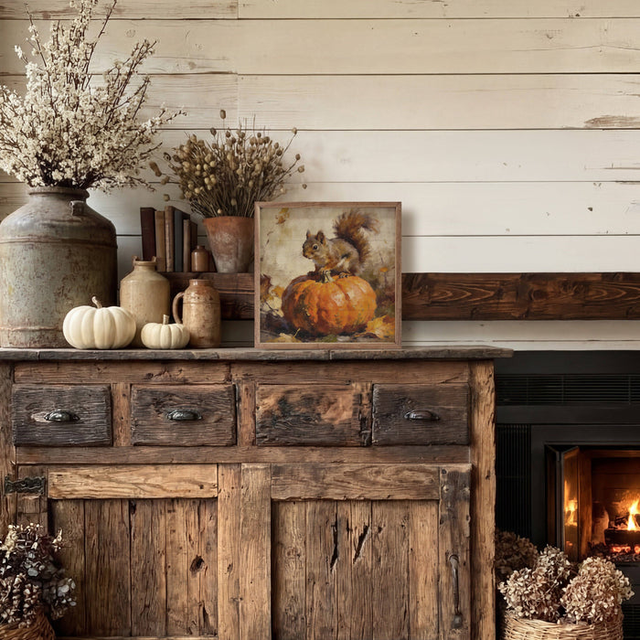 Woodland Squirrel And Pumpkin