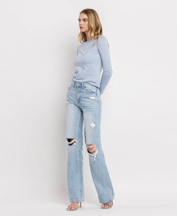 90's Vintage Super High Rise Flare Jeans