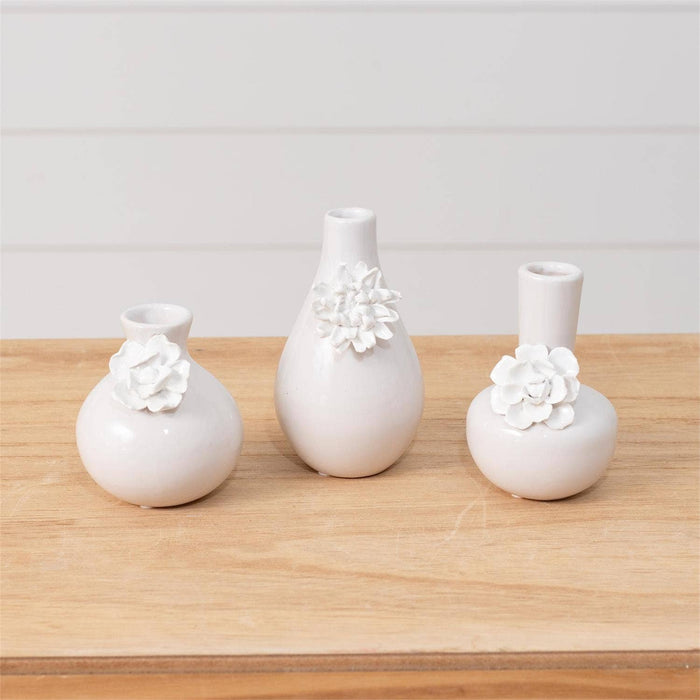 Bud Vases With 3D Floral Detail