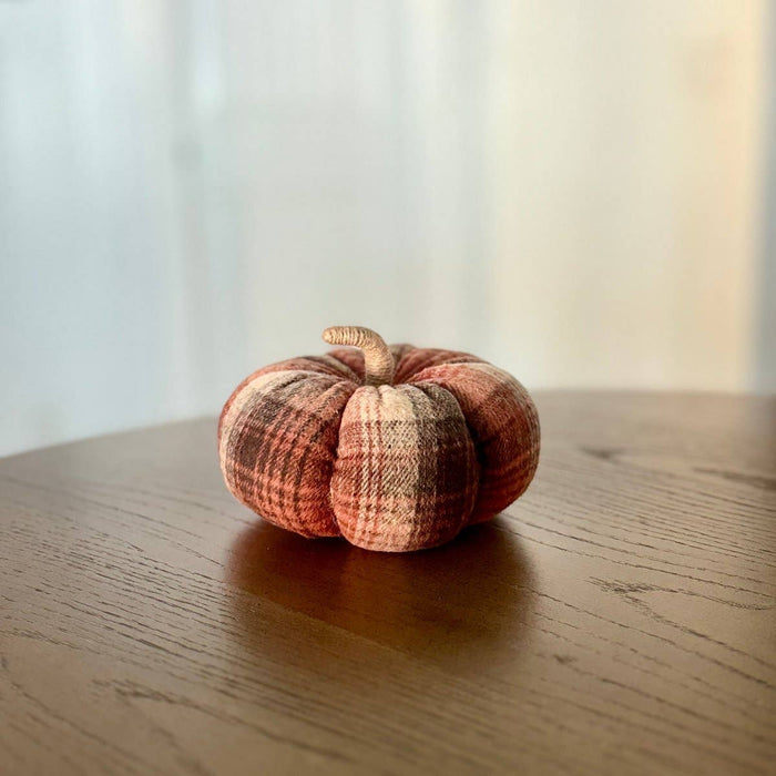 Large Dusty Plaid Pumpkin