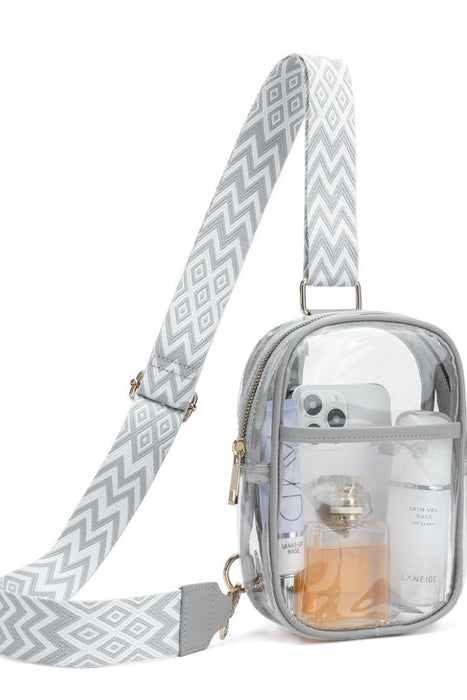 Clear Sling Bag With Guitar Strap - Grey