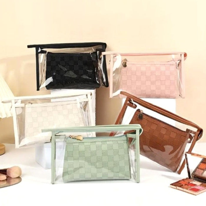 Duo Checkered Cosmetic Makeup Travel Set