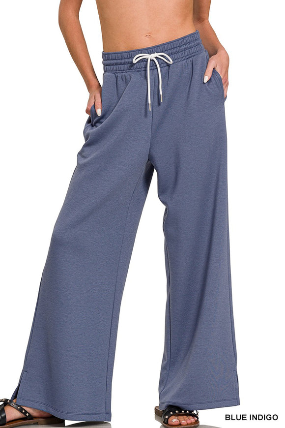 Blue Indigo Scuba Drawstring Pants