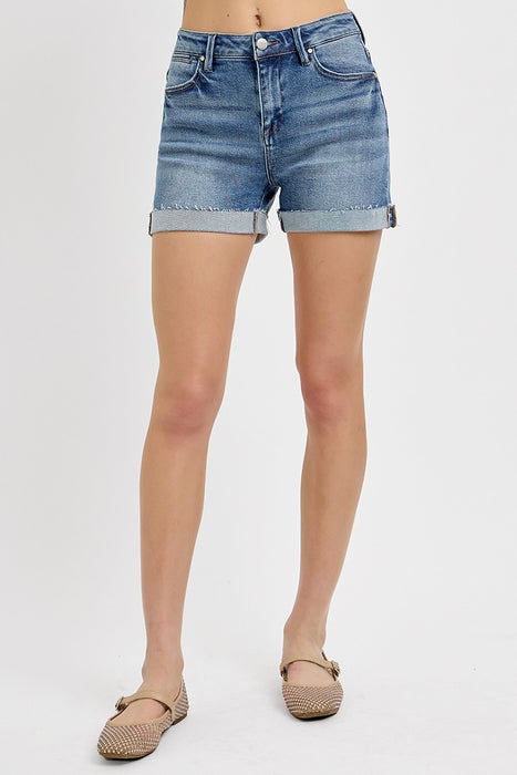 Risen High Rise Turn Up Cuffed Shorts