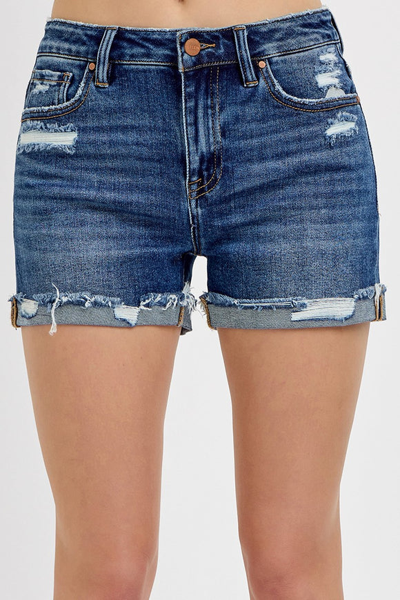 Mid Rise Cuffed Shorts