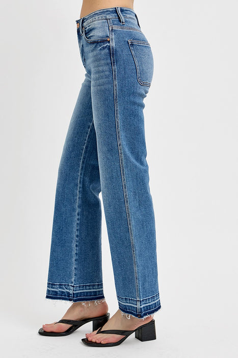 Risen High Rise Ankle Straight Jeans