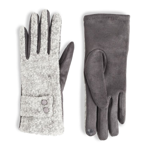 Gray Marled Loop Touchscreen Gloves