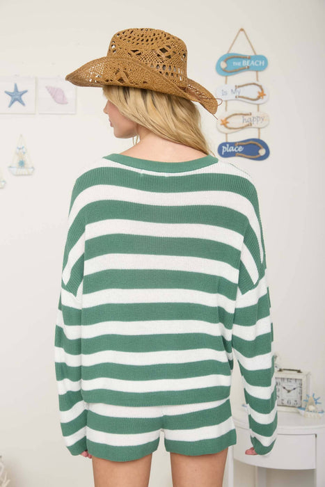 Butter Yellow Striped Crewneck Sweater