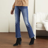 OMG ZoeyZip Bootcut Ankle Jeans w/ Distressing