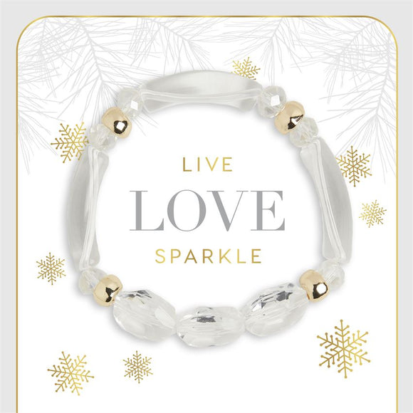 Live, Love, Sparkle Stretch Bracelet