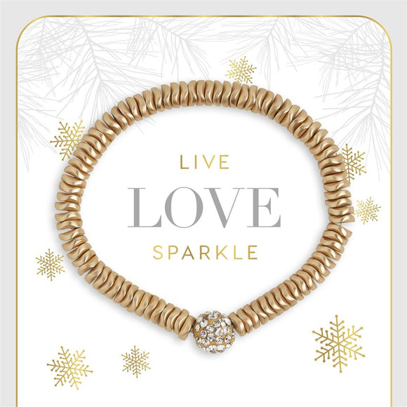 Live, Love, Sparkle Stretch Bracelet