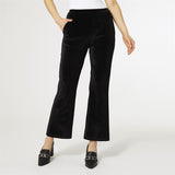 Black Pleat Front Velour Pant