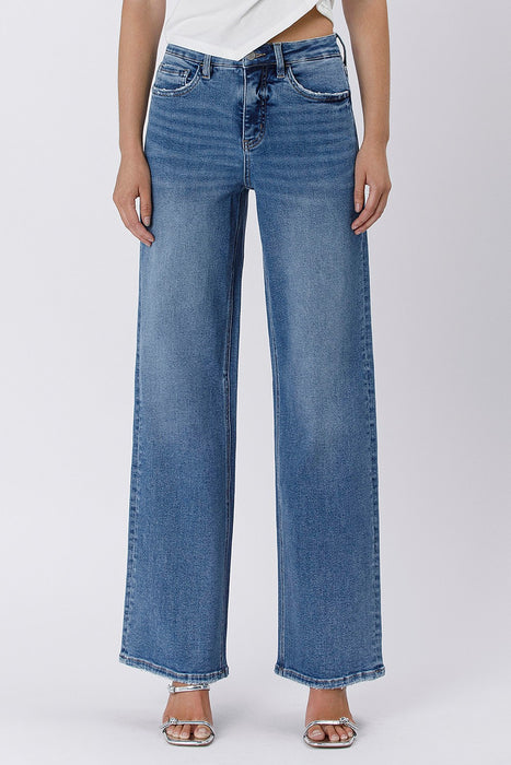 Tummy Control Super High Rise Baggy Wide Jeans