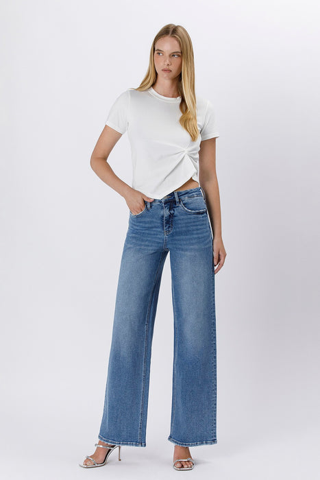 Tummy Control Super High Rise Baggy Wide Jeans