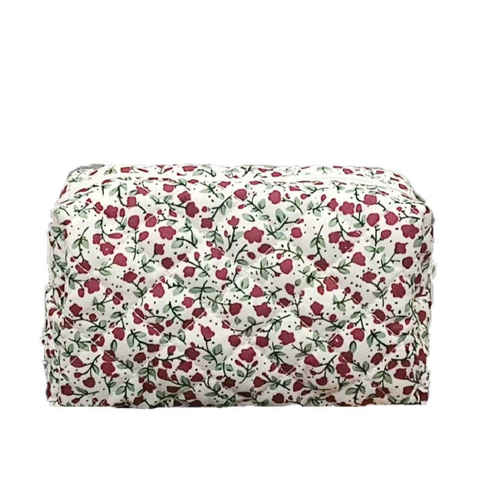 Ditsy Quilted Floral Cosmetic Pouch Bag