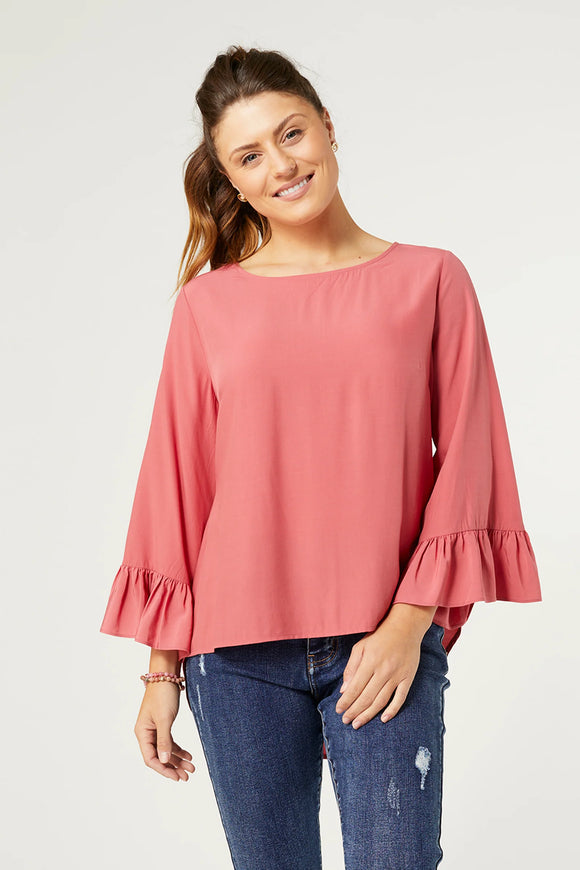 Aubrielle Top with Ruffle Sleeve FINAL SALE