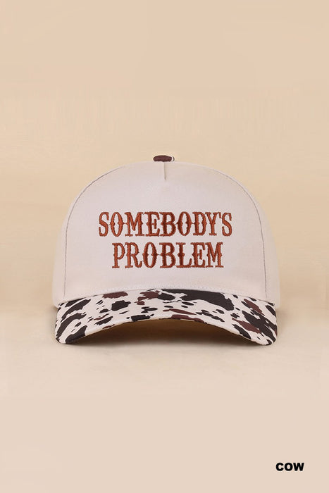 Somebody's Problem Two Tone Canvas Cotton Cap Hat